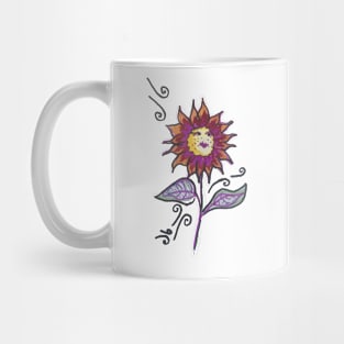 Colorful Sunflower Flower Doodle Drawing Mug